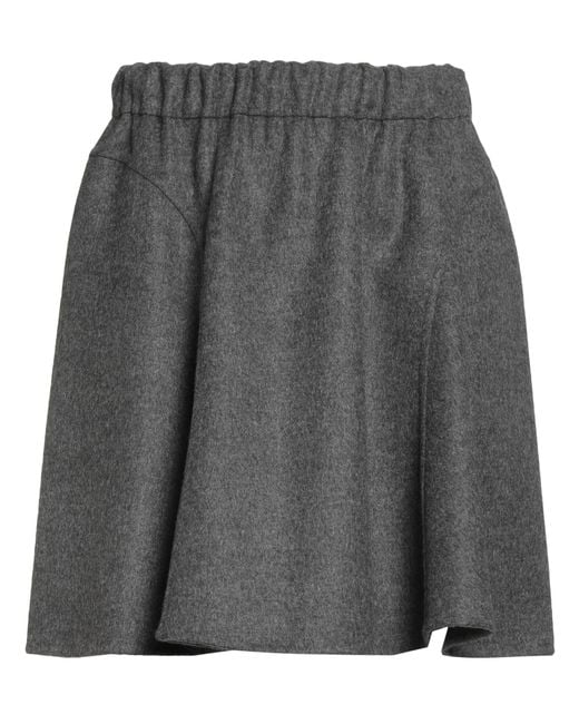 Brunello Cucinelli Gray Charcoal Mini Skirt Virgin Wool