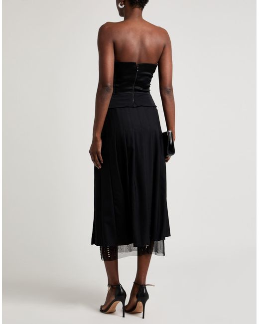 Erika Cavallini Semi Couture Black Midi-Rock