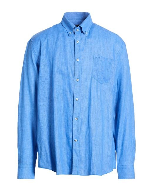 Paul & Shark Blue Shirt Linen for men