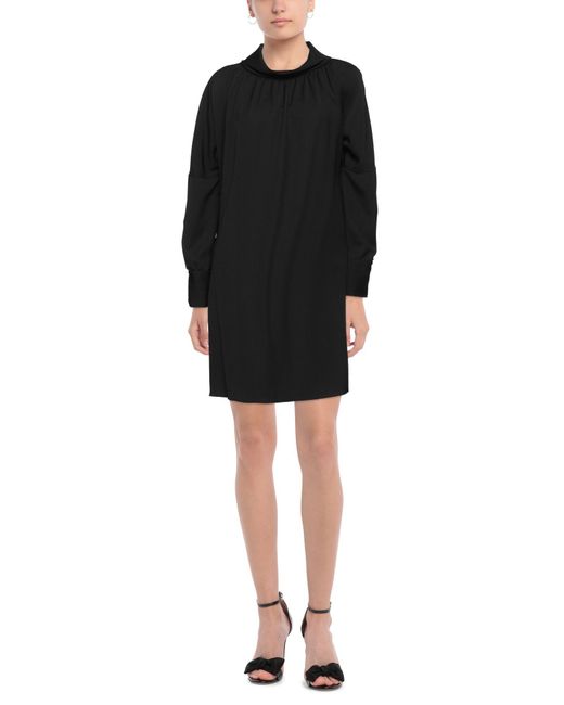 Le Sarte Pettegole Black Mini Dress Polyester, Wool, Elastane