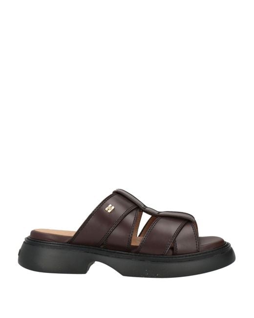 Ganni Brown Chocolate Sandals Synthetisches Material