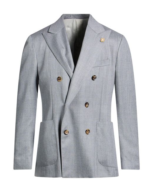 Lardini Gray Blazer Cashmere, Wool, Silk for men
