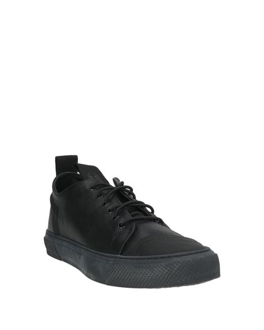 Bruno Bordese Black Sneakers Leather, Rubber for men