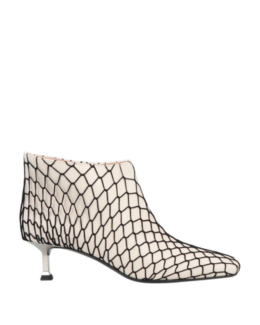 Cesare Paciotti White Ankle Boots Soft Leather, Textile Fibers