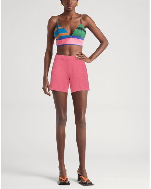 Bruno Manetti Pink Shorts & Bermuda Shorts Viscose, Polyamide