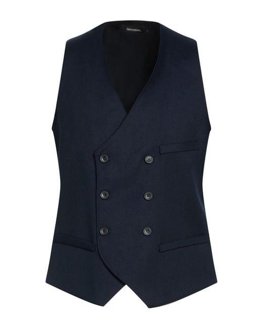 Imperial Blue Tailored Vest Polyester, Viscose, Elastane for men