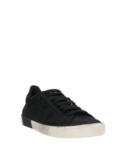 Dolce & Gabbana Black Sneakers Polyamide, Calfskin for men