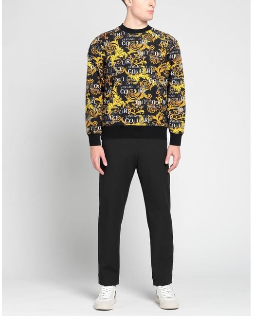 Versace Jeans Couture Black Sweatshirt Cotton, Elastane for men
