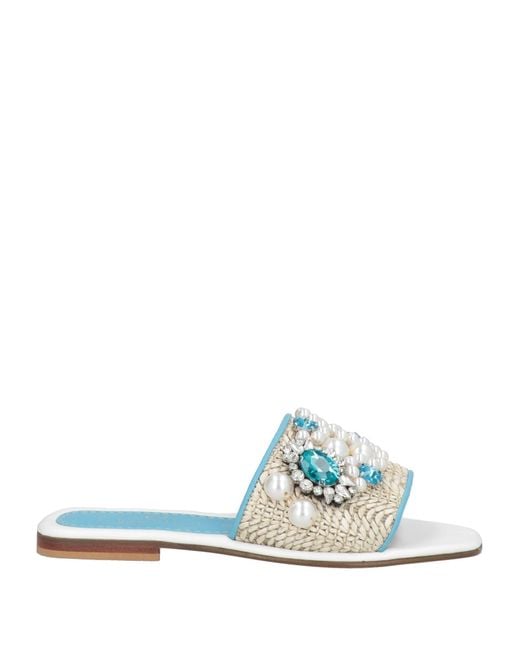 Elina Linardaki White Sandals Textile Fibers