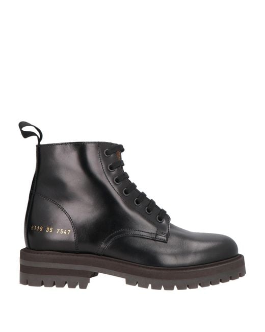 Common Projects Black Ankle Boots Leather