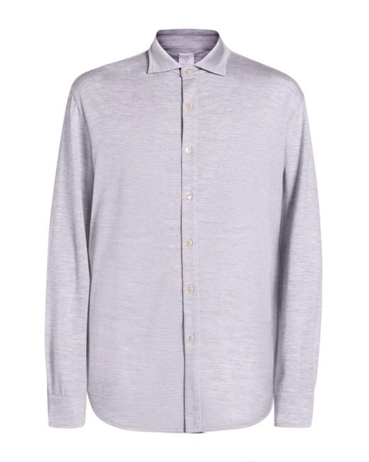 Eleventy Purple Light Shirt Wool, Cashmere for men