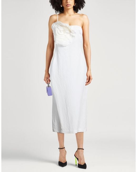 Blumarine White Maxi Dress Textile Fibers