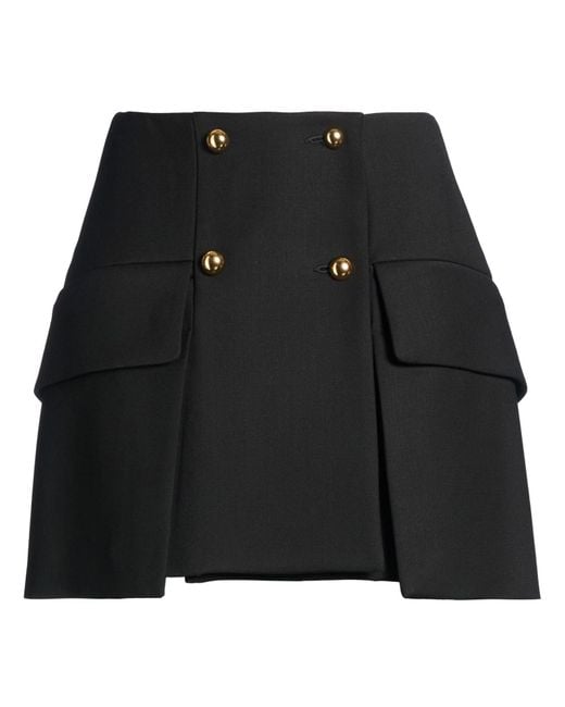 Seafarer Black Mini Skirt Merino Wool, Viscose, Elastane, Silk