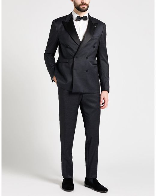Tagliatore Black Suit Virgin Wool, Polyester, Elastane for men