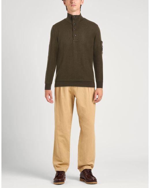 C P Company Green Military Sweater Wool, Cotton for men