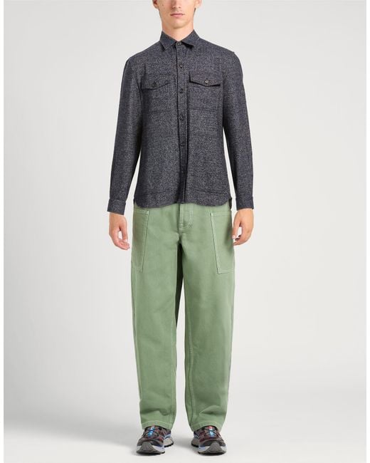 Isaia Gray Shirt Wool, Silk, Cashmere for men