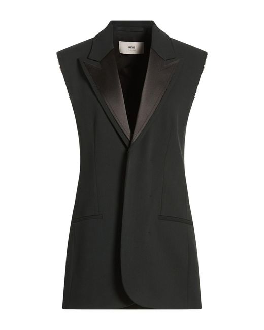 AMI Black Charcoal Blazer Virgin Wool