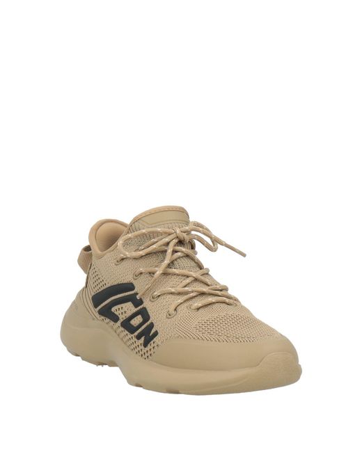 DSquared² Brown Khaki Sneakers Textile Fibers