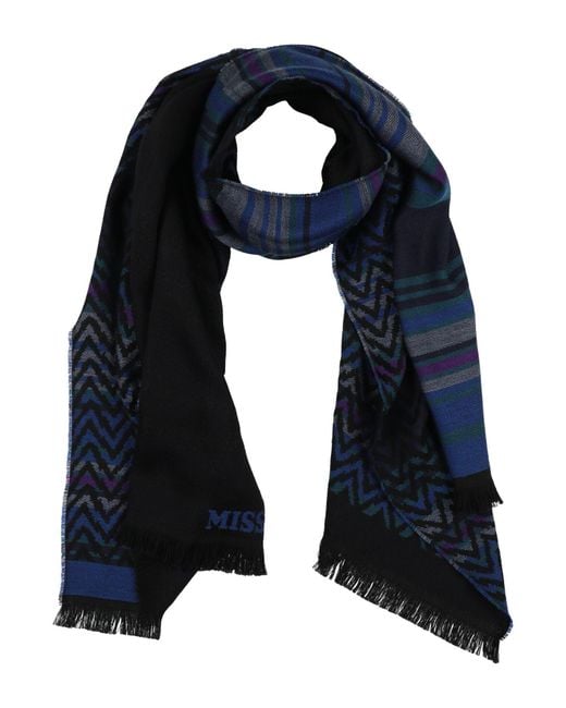 Missoni Blue Scarf Wool for men