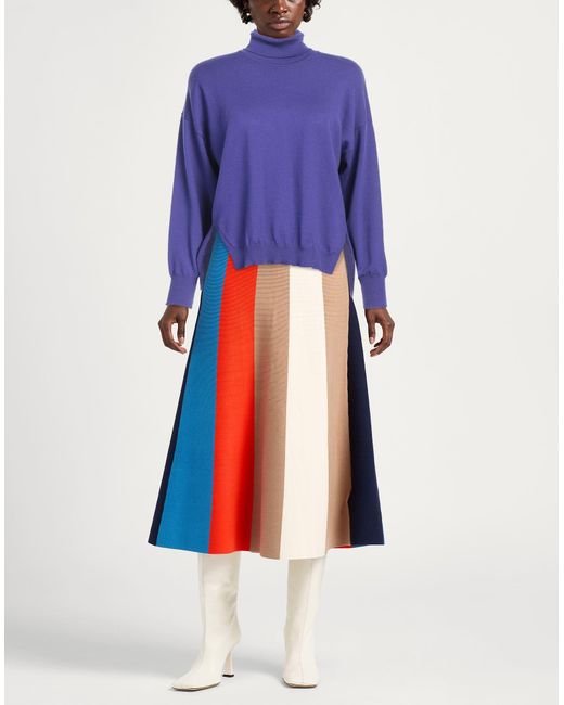 MEIMEIJ Blue Lightweight Wool Turtleneck Sweater