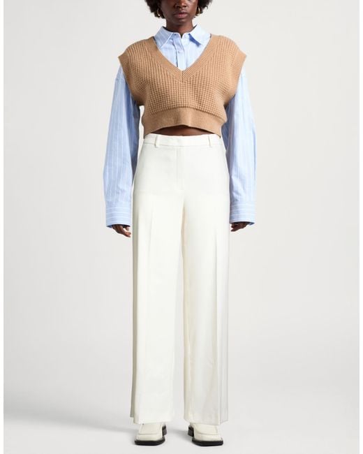 Seductive White Pants Polyester, Viscose, Elastane