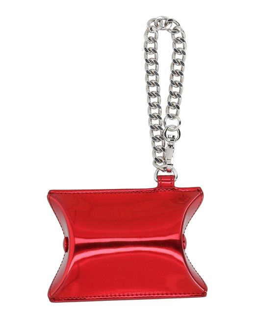 MM6 by Maison Martin Margiela Red Coin Purse Polyurethane, Polyester, Metal