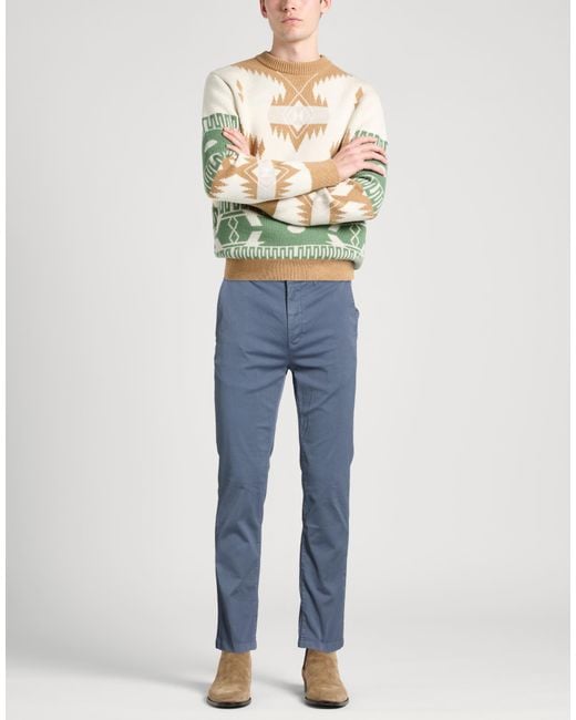 Moorer Blue Pants Cotton, Silk, Elastane for men