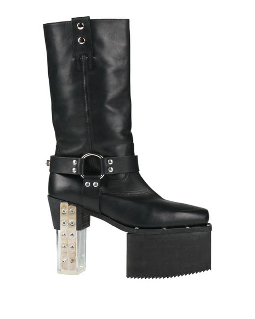 Rick Owens Black Boot Leather for men