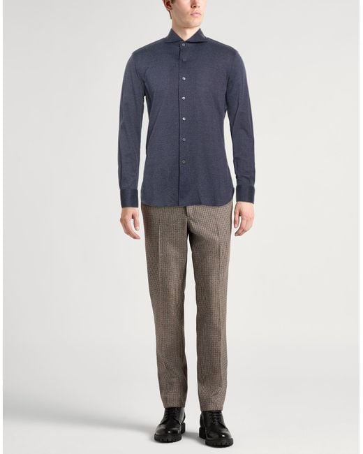 Canali Blue Shirt Cotton for men