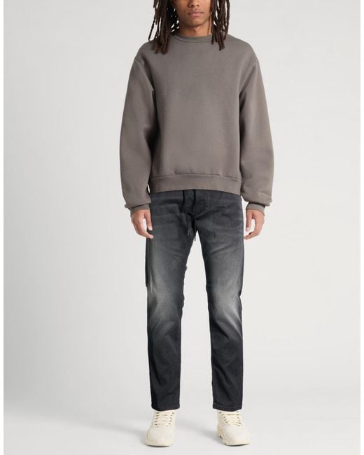 DIESEL Gray Jeans Cotton, Polyester, Elastane for men
