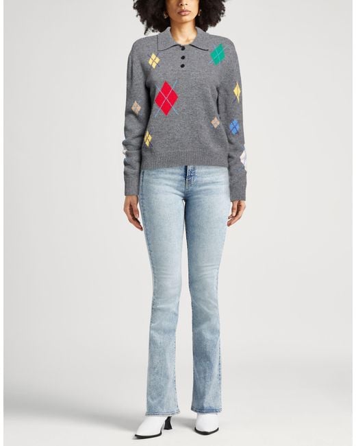 MSGM Gray Sweater Merino Wool, Cashmere