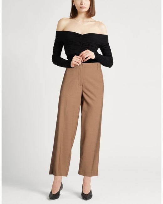 Semicouture Natural Pants Polyester, Virgin Wool, Elastane