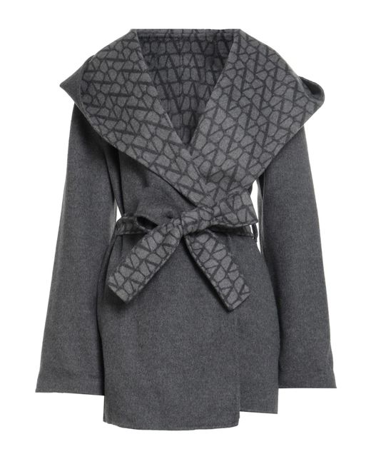 Valentino Garavani Black Coat Virgin Wool, Cashmere, Silk