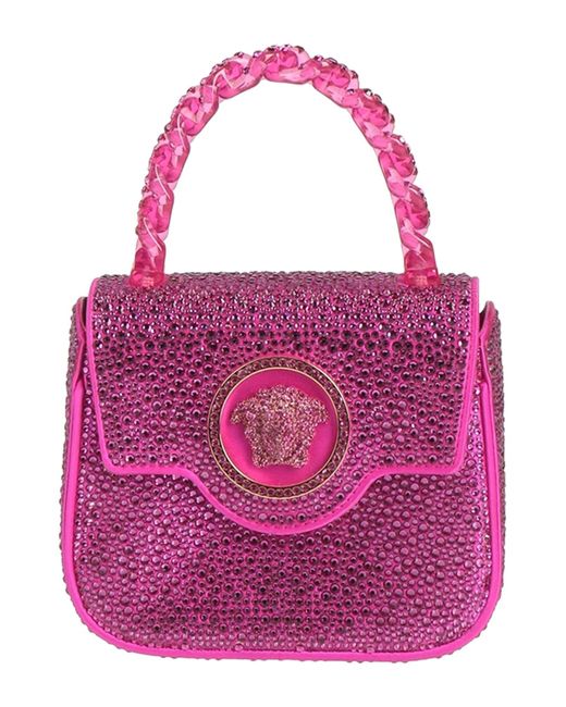 Versace Pink Handbag Viscose, Silk