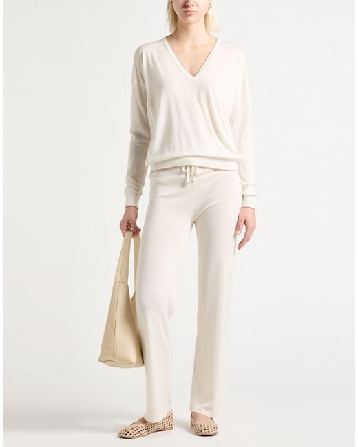 Eleventy White Trouser