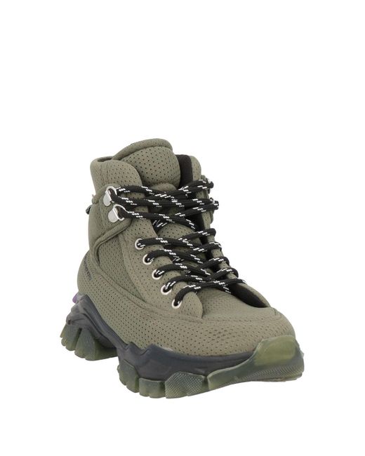 F_WD Green Military Ankle Boots Textile Fibers