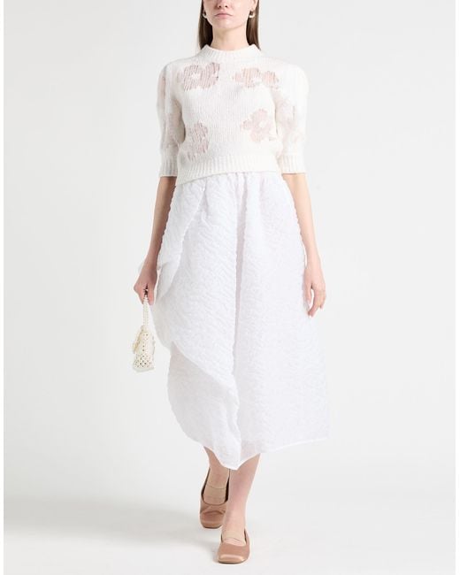 CECILIE BAHNSEN White Sweater Alpaca Wool, Recycled Polyamide, Wool, Polyamide, Virgin Wool