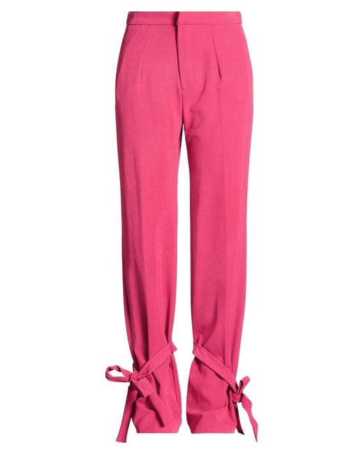 Rebel Queen Pink Fuchsia Pants Polyester, Elastane