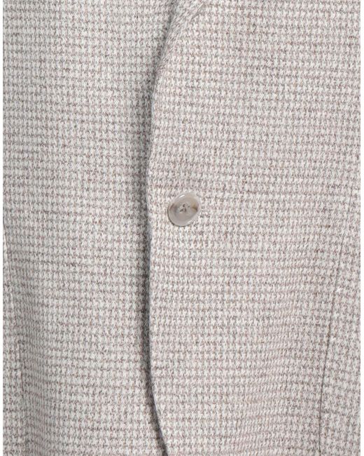 Barba Napoli Gray Blazer Linen, Cotton for men