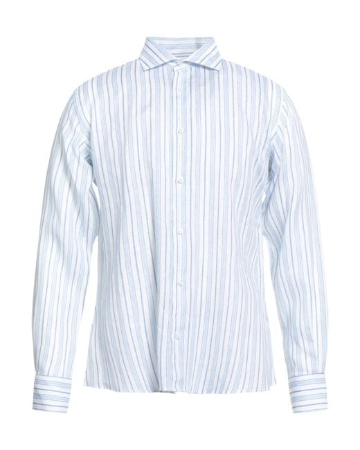 Fedeli Blue Shirt Linen for men