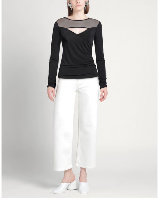SIMONA CORSELLINI Black T-Shirt Polyester, Elastane, Polyamide