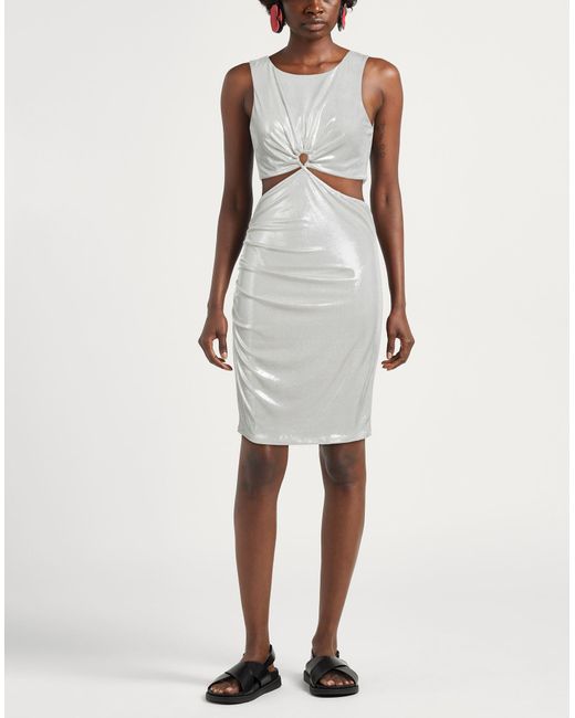 Patrizia Pepe White Mini Dress Polyester, Elastane