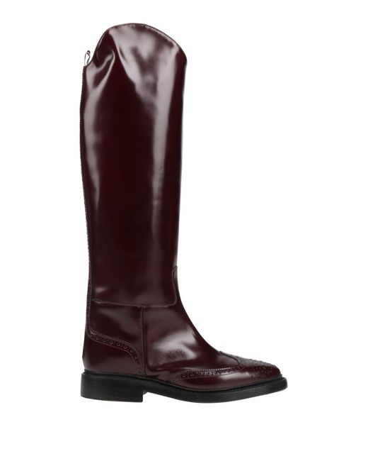 Thom Browne Red Burgundy Boot Calfskin