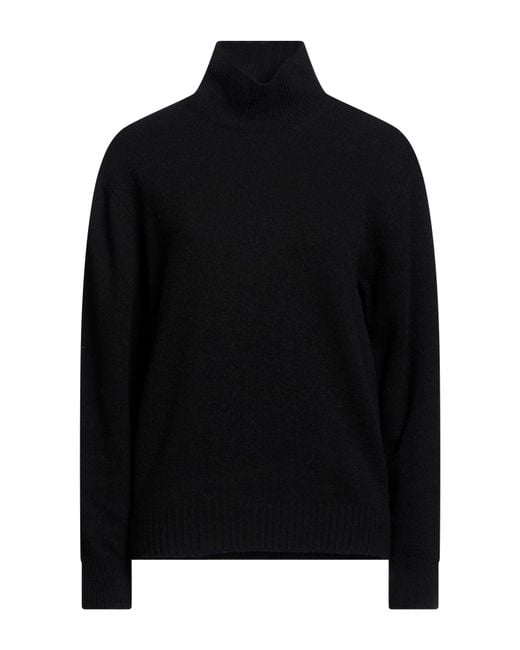 N.O.W. ANDREA ROSATI CASHMERE Black Turtleneck Wool, Viscose, Cashmere, Nylon