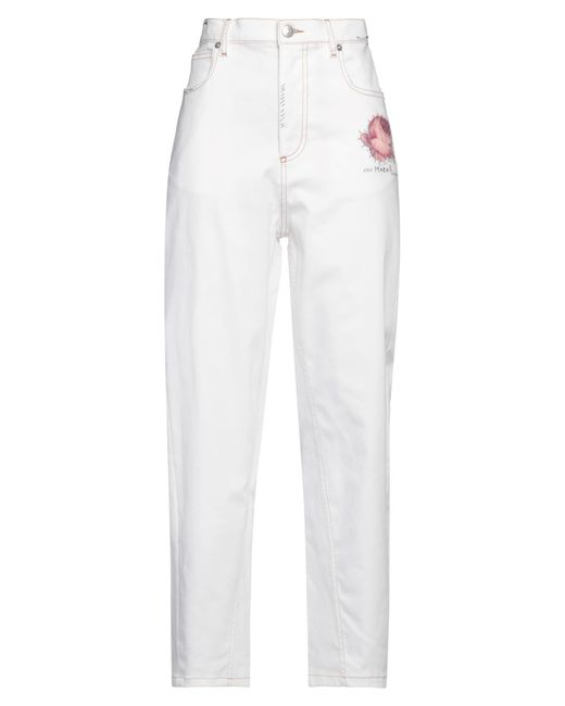 Marni White Jeans Cotton, Elastane, Cow Leather