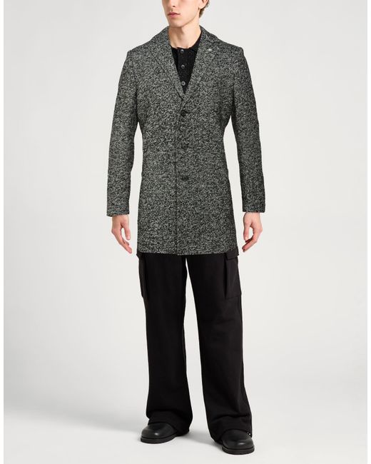 Manuel Ritz Gray Coat Wool, Polyamide, Acrylic, Polyester for men