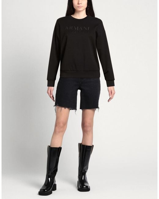 ARMANI EXCHANGE Black Sweatshirt Polyamide, Viscose, Elastane