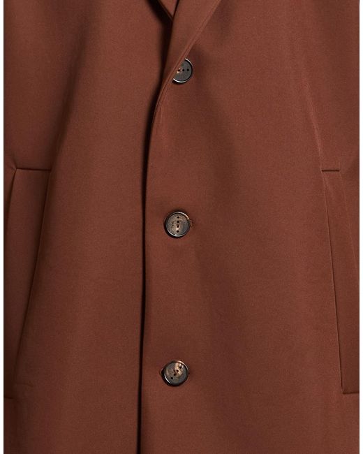 Hevò Brown Coat Polyester, Recycled Elastane for men