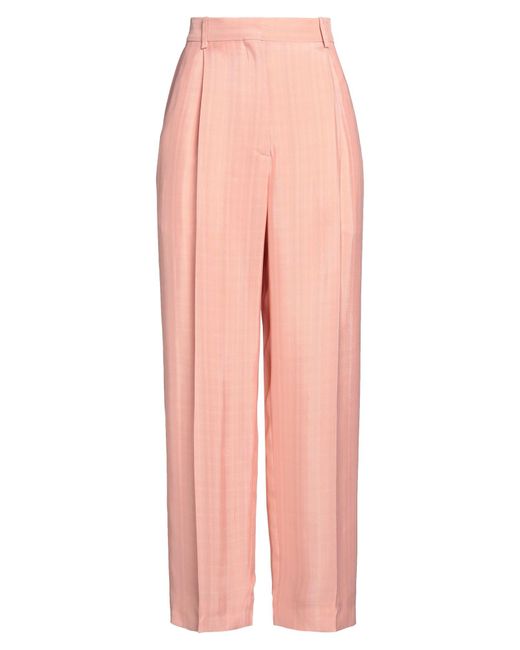 Sandro Pink Jacquard Wide-leg Pants