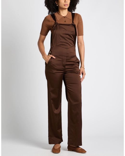 Alysi Brown Overalls Viscose, Virgin Wool, Elastane